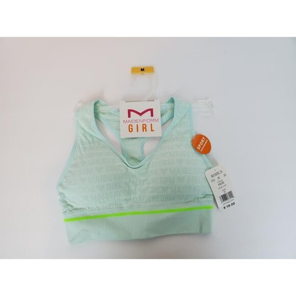 Maidenform Girl Mint Green Racerback Sport Performance Training Bra Medium - Picture 1 of 3
